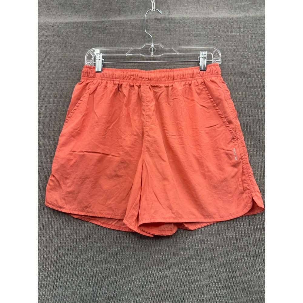 Gander Mountain Running Shorts Men Medium Coral Nylon Wordmark Logo Gym Athletic